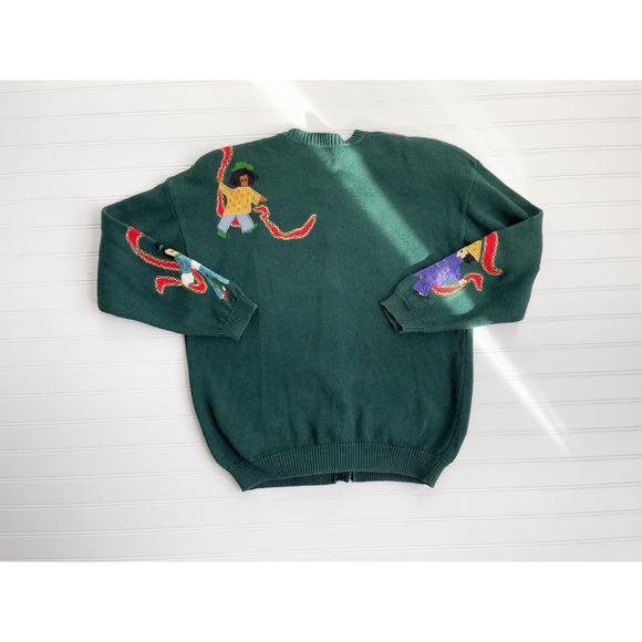 vtg Susan Bristol traditional folk clothing novelty embroidered cardigan sweater - Picture 6 of 6
